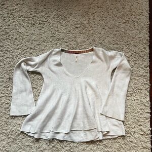 Free People Elegant Cream Women's Top Bell Sleeves